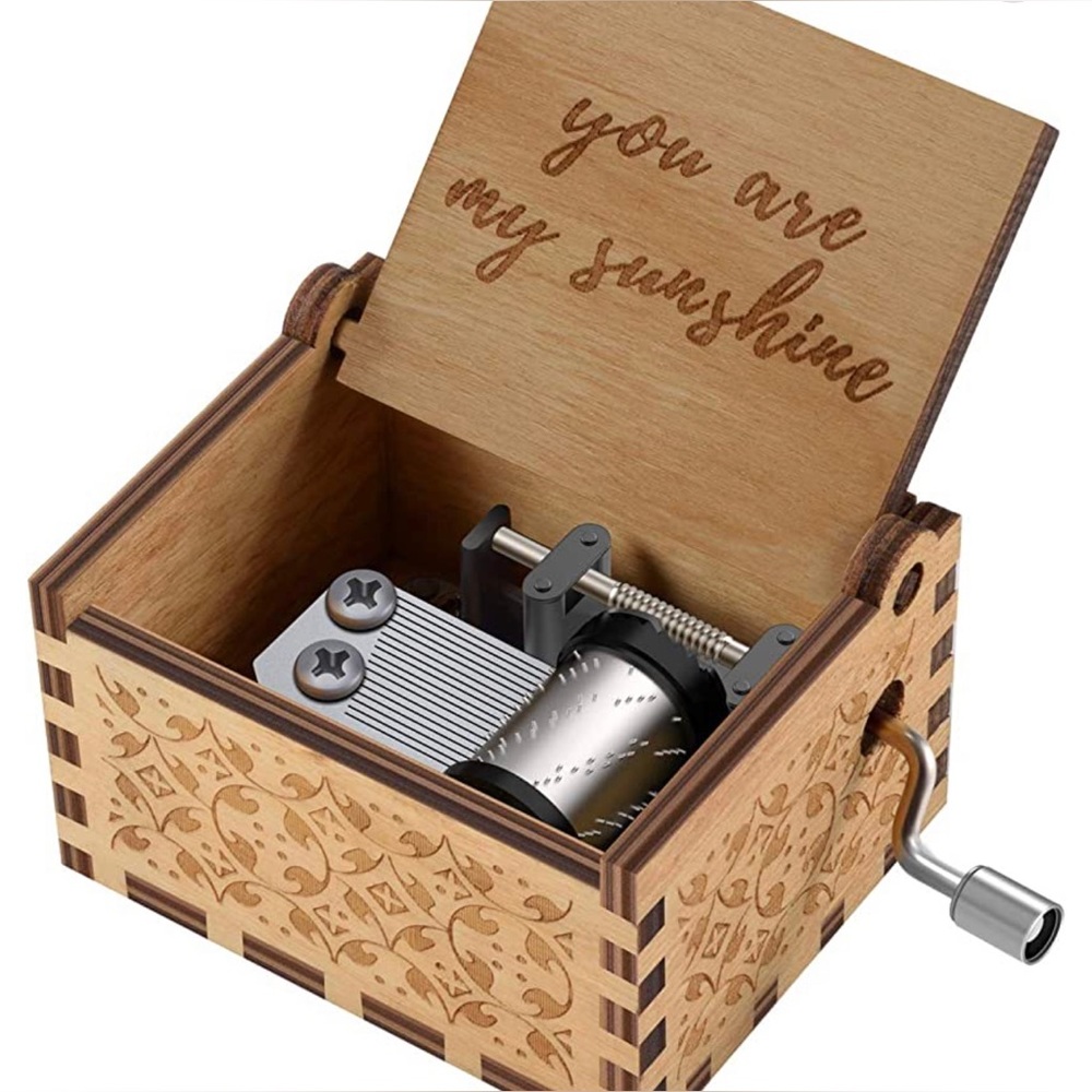 NWT You are My Sunshine Wood Music Boxes,Laser Engraved Vintage Wooden - Picture 1 of 7